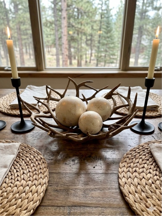 Other - Rustic Antler Style Resin Decorative Bowl